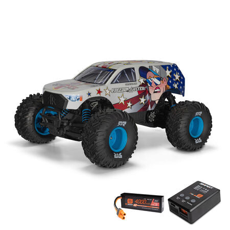 Arrma Freedom Flyer 223S BLX 1/10 2WD RTR Brushless Monster Truck (White) w/SLT2 2.4GHz Radio, DSC, Battery & Charger - - Horizon Hobbies, Inc.