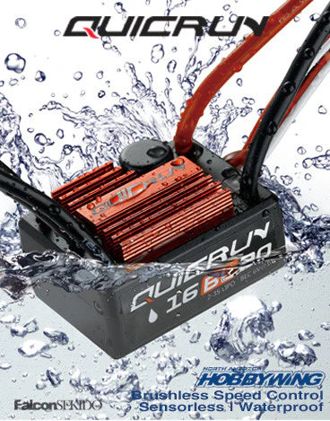 Hobbywing Quicrun WP-16BL30 Waterproof 1/18th Scale Brushless ESC - - HobbyWing North America
