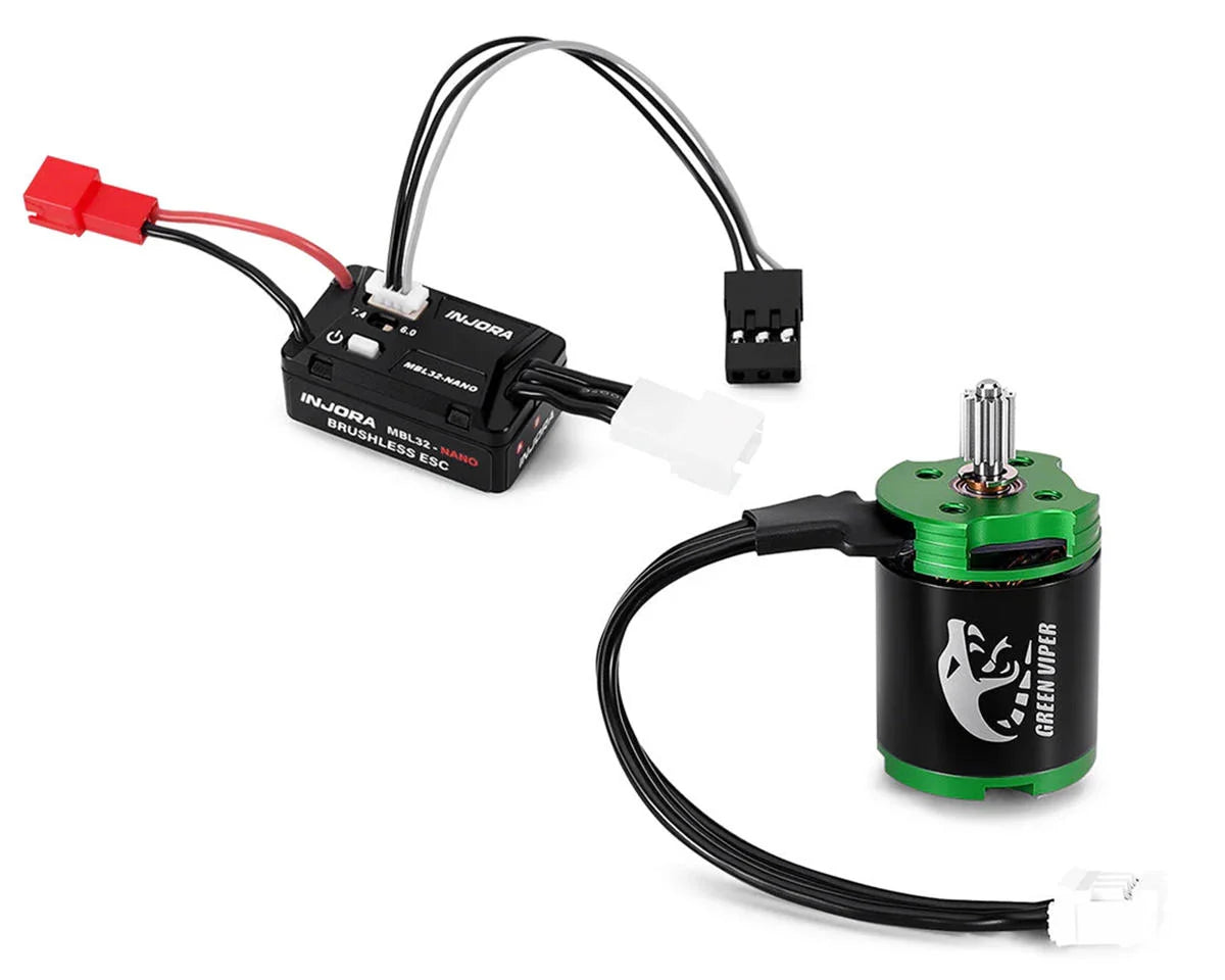 Injora Axial SCX30 MBL32-NANO ESC & 1621 Green Viper Brushless Combo (3600kV) - - AMain Distributing