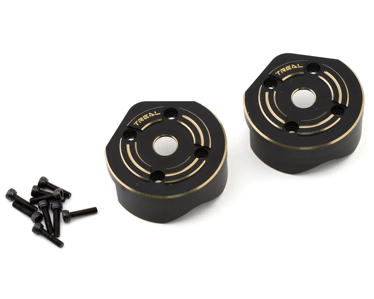 Treal Hobby Axial SCX10 III/Capra Brass Outer Portal Covers (93g) - - AMain Distributing