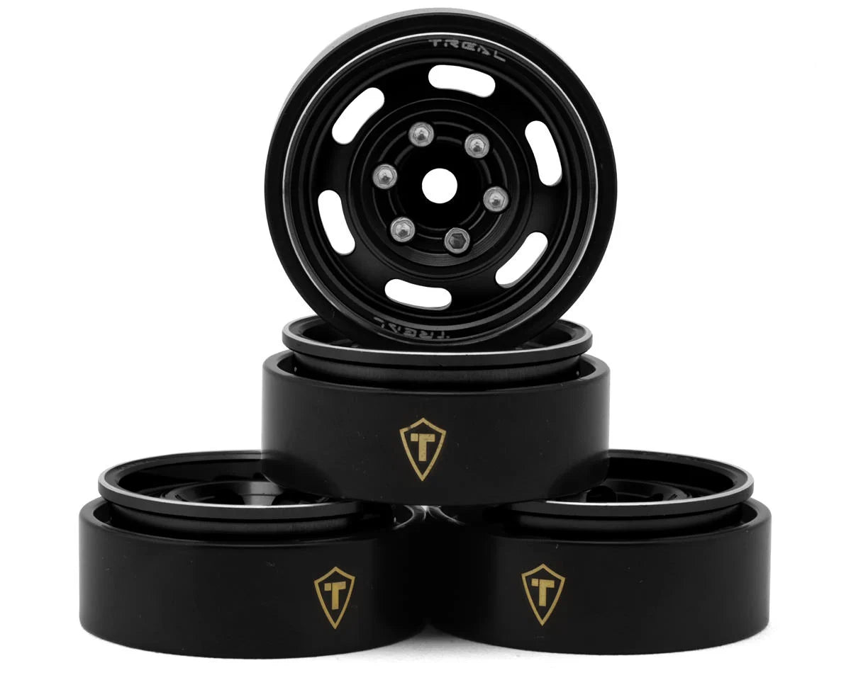 Treal Hobby Type E 1.0" 6-Slot Beadlock Wheels (Silver) (4) (21.9g) - - AMain Distributing