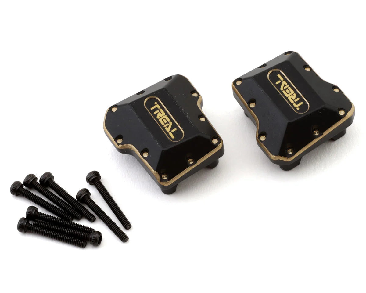 Treal Hobby Brass Differential Covers for Traxxas TRX-4M (Black) (2) (15.8g) - stpatty - AMain Distributing