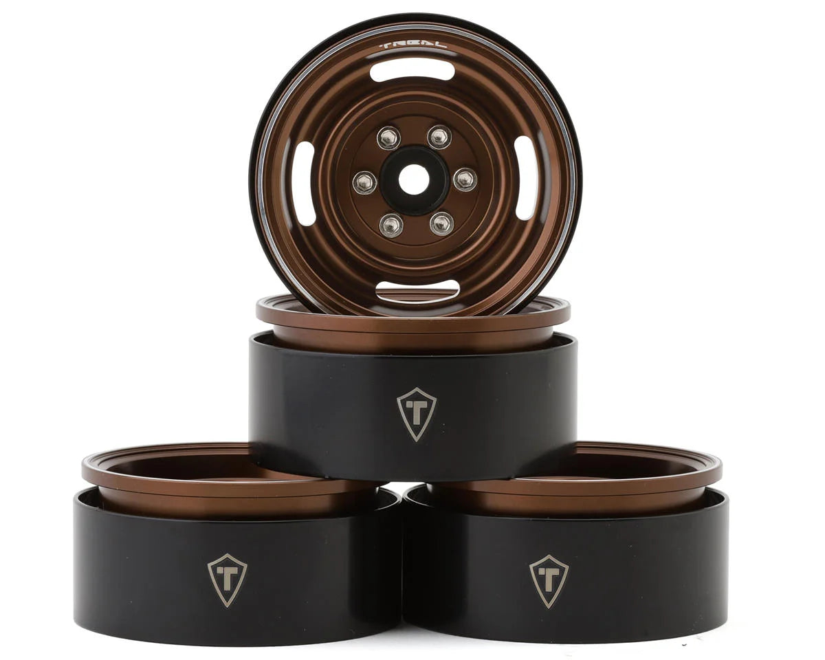 Treal Hobby Type P 1.9" Heavy Duty Vintage Style Wheels (Bronze) (4) (127.3g) - - AMain Distributing