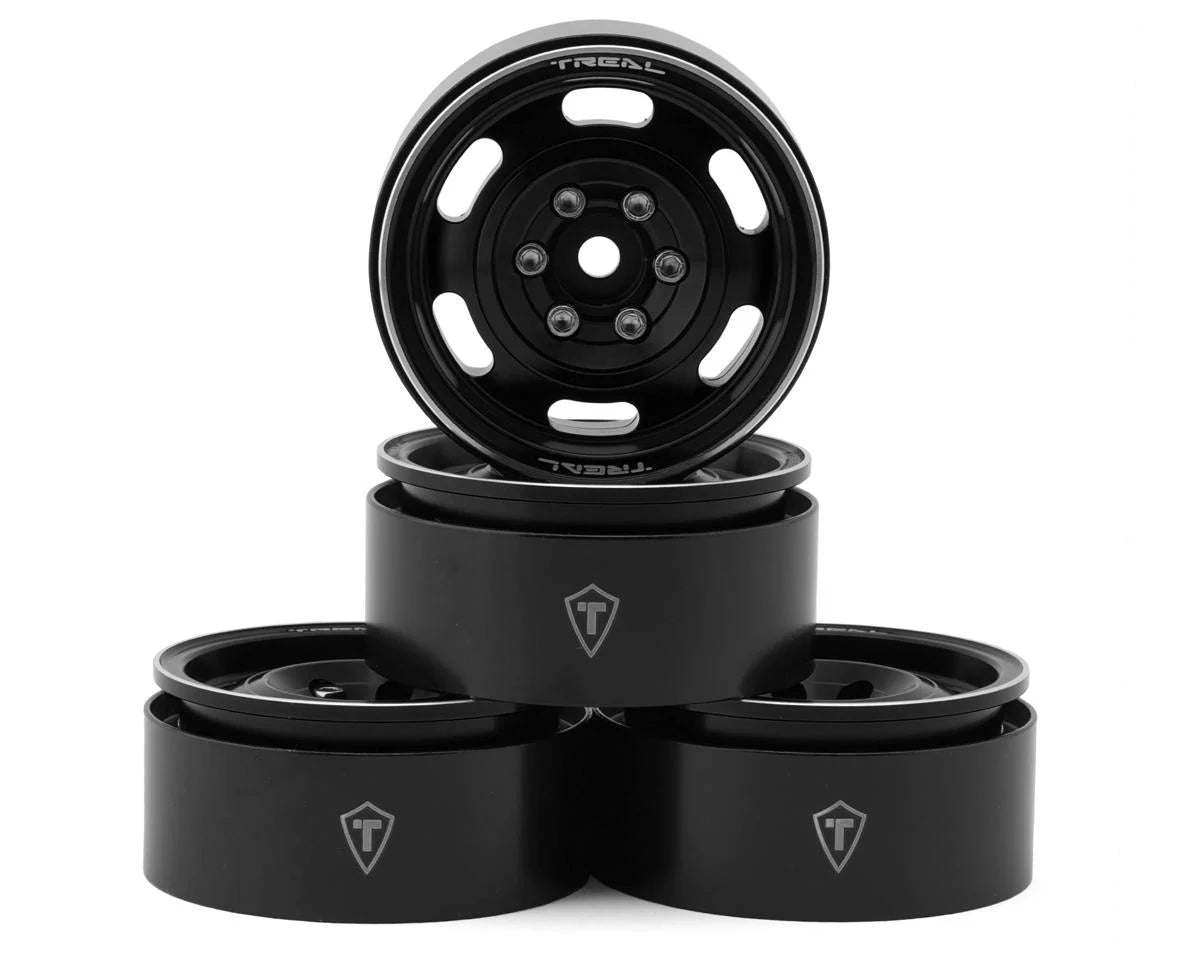 Treal Hobby Type G 1.9" Vintage Wagon Beadlock Wheels (4) (129.5g) - - AMain Distributing