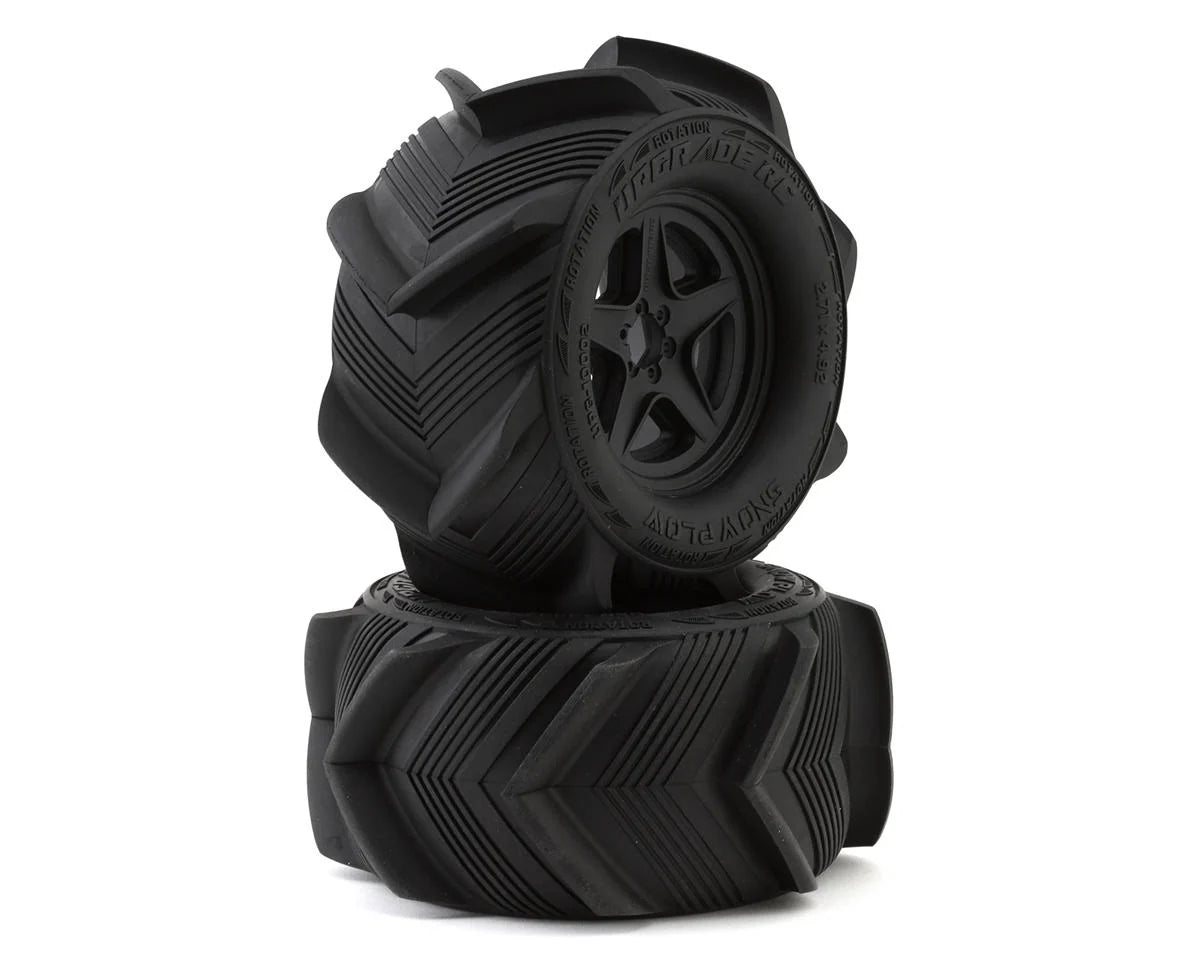 UpGrade RC Snow Plow 2.8" Pre-Mounted Sand/Snow Tires w/5-Star Wheels (2) (17mm/14mm/12mm Hex) - - AMain Distributing