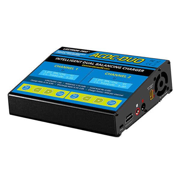 Common Sense RC Lectron Pro ACDC-DUO - Two-Port Multi-Chemistry Balancing Charger (LiPo/LiFe/LiHV/NiMH) - Remote Control Toys - Common Sense RC