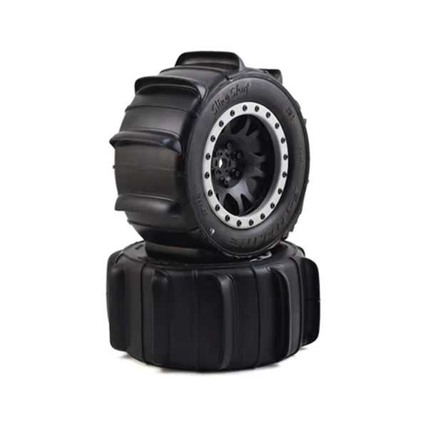 Pro-Line X-Maxx Sling Shot Pre-Mounted Sand Tires w/Impulse Pro-Loc Wheels Black(MX43) () (2) - Remote Control Toys - Horizon Hobbies, Inc.