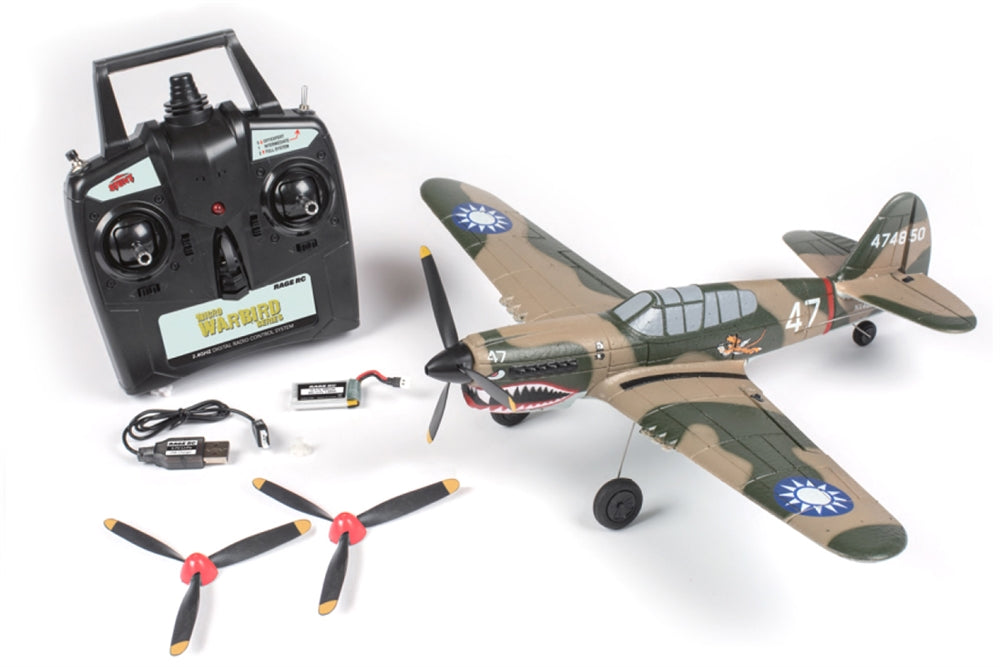 Rage RC Curtiss P-40 Warhawk Micro RTF Airplane - - HRP Distributing, Inc.