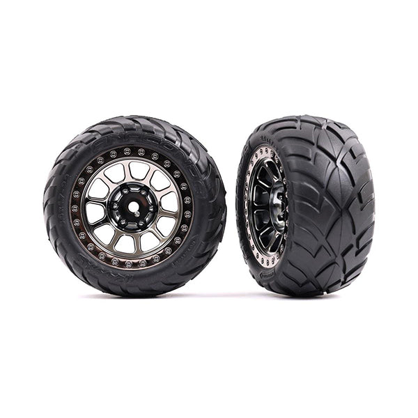 Traxxas Bandit Rear Black Chrome w/ Anaconda Tires - - Traxxas