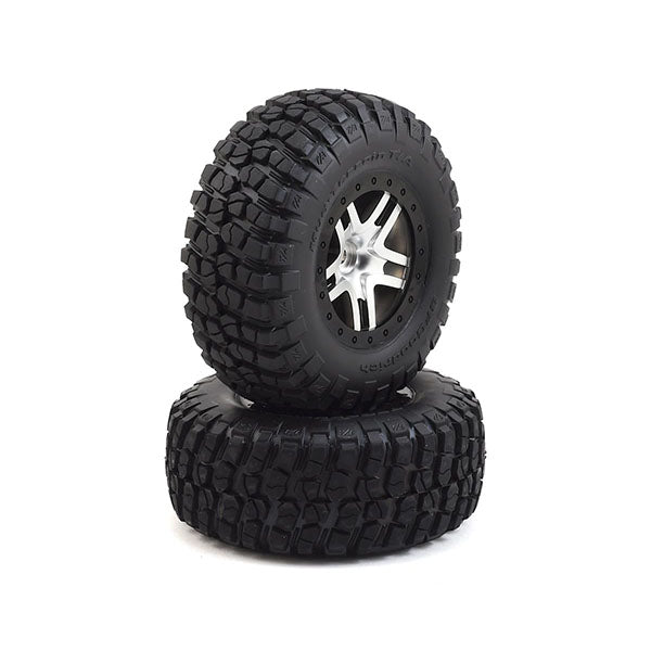 Traxxas BFGoodrich Mud TA Rear Tires (2) (Satin Chrome) (Standard) w/Split-Spoke Rear Wheel - Remote Control Toys - Traxxas