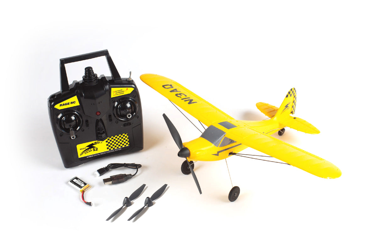 RAGE RC Micro Sport Cub 400 3-Channel RTF Airplane with PASS System - - HRP Distributing, Inc.