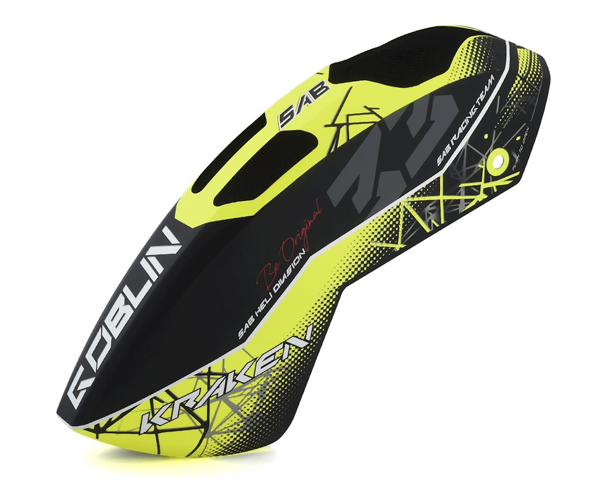 SAB Goblin Carbon Fiber Canopy (Kraken 580) (Yellow/Black) - Parts - BK HOBBIES