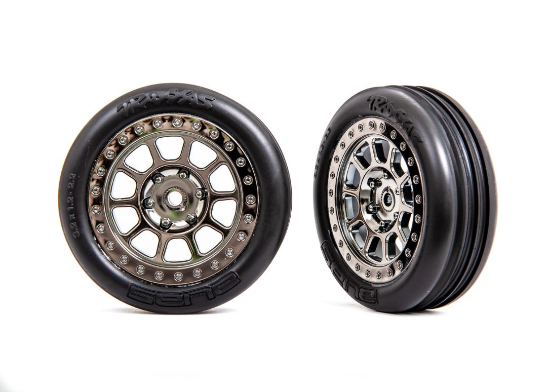 Traxxas Front Black Chrome w/ Alias Tires - - Traxxas