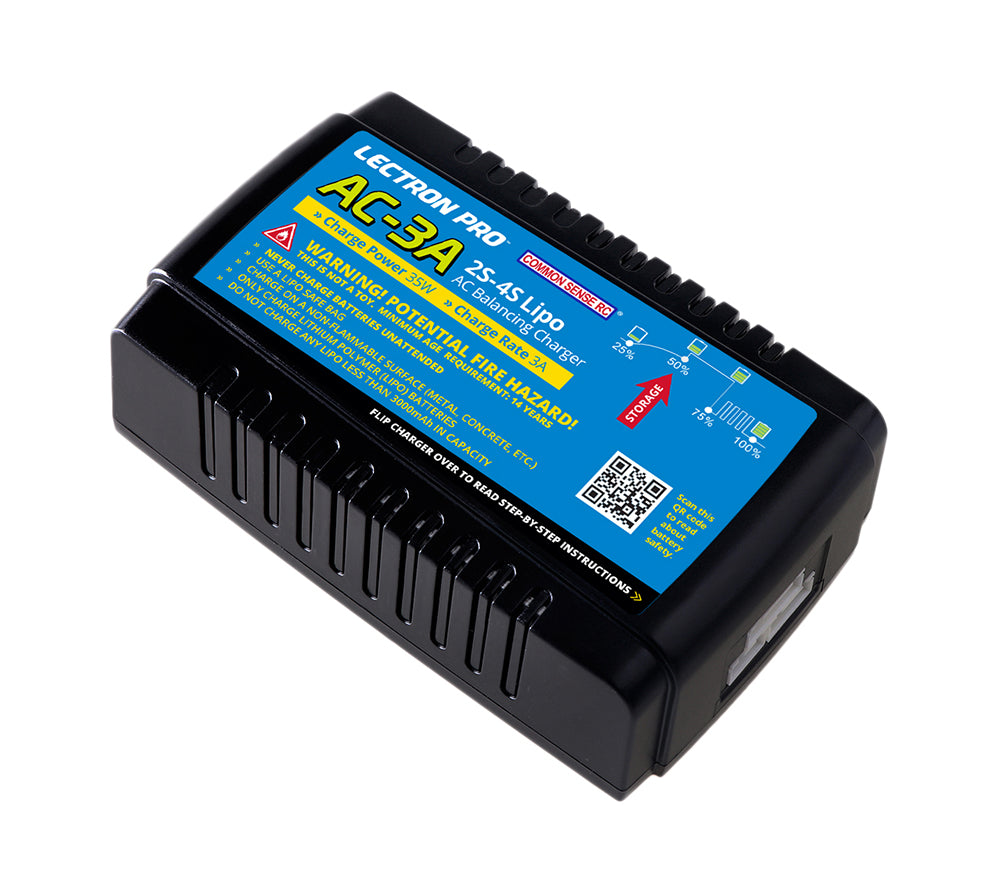 Common Sense RC AC-3A Lipo Balancing Charger - 2S-4S, 35W, 3A - stpatty - Common Sense RC