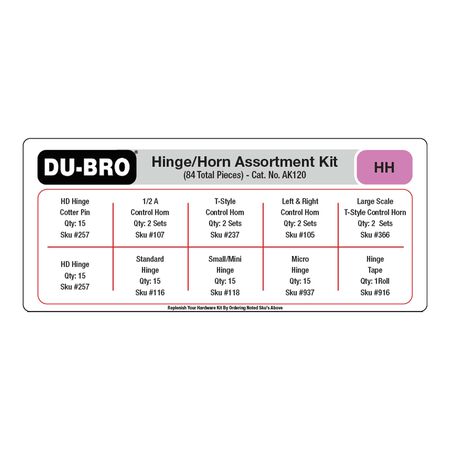 DuBro Hinges & Horns Assortment Kit (84) w/Storage Case