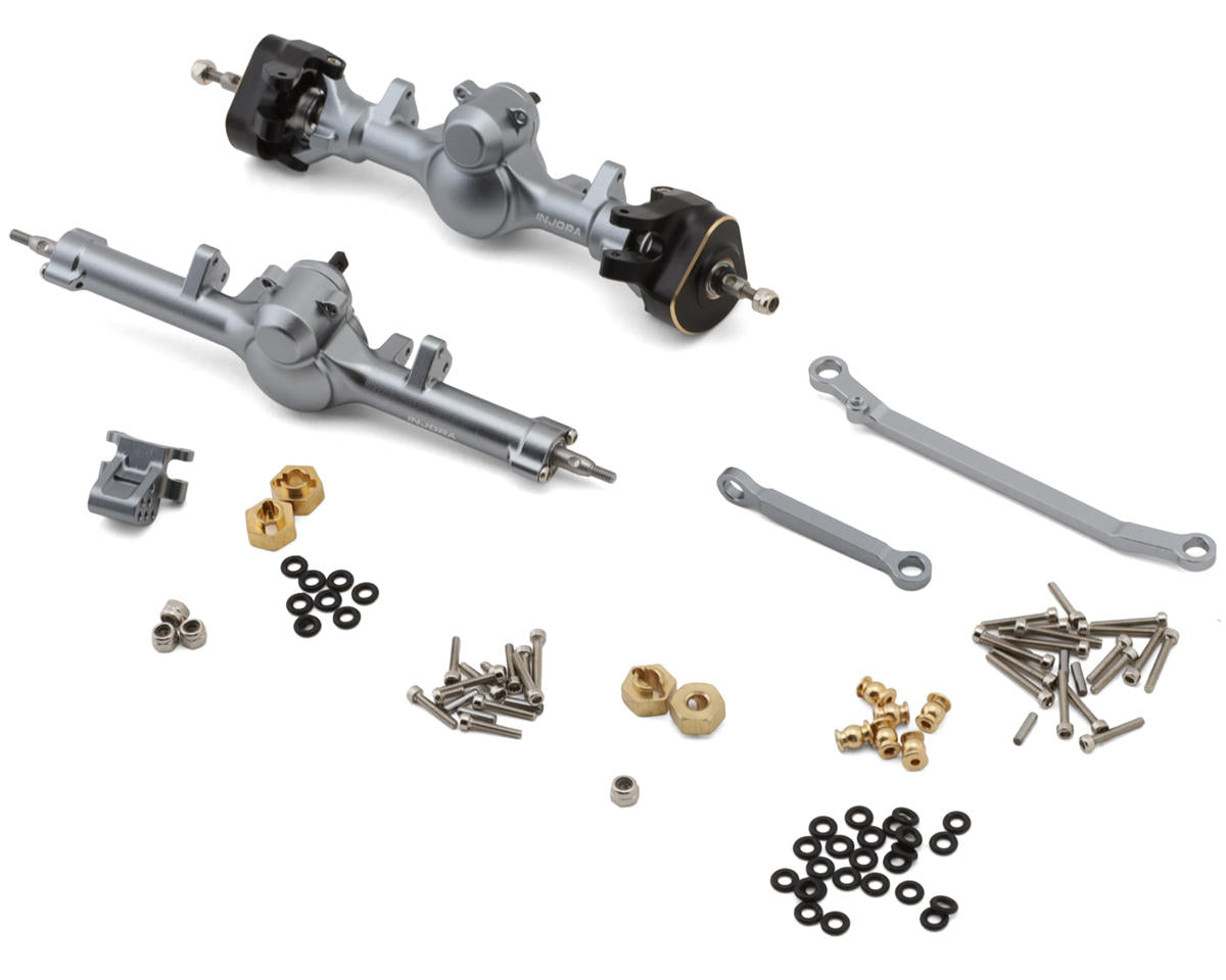 Injora Axial SCX24 +4mm Nylon Front & Rear Planet Axles w/Double Joint Driveshafts & Brass Steering Knuckles -  - AMain Distributing
