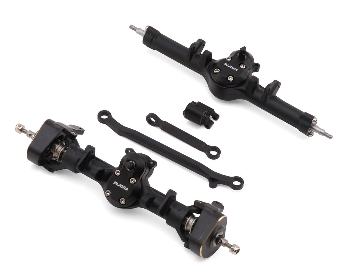 Injora Axial SCX24 +4mm Nylon Front & Rear Planet Axles w/Double Joint Driveshafts & Brass Steering Knuckles -  - AMain Distributing