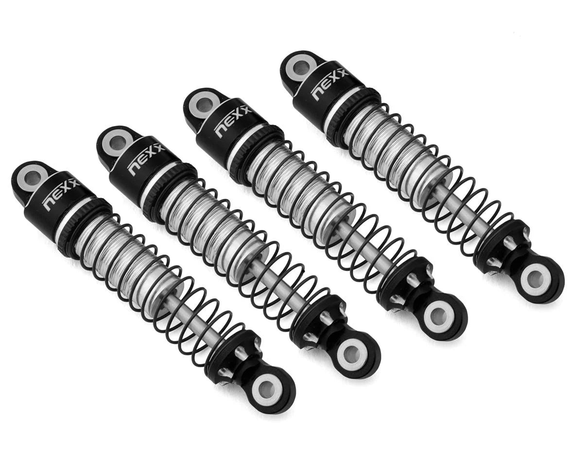 NEXX Racing 56mm Aluminum Threaded Oil-Filled Shocks (Black) (4) for Traxxas TRX-4M -  - AMain Distributing