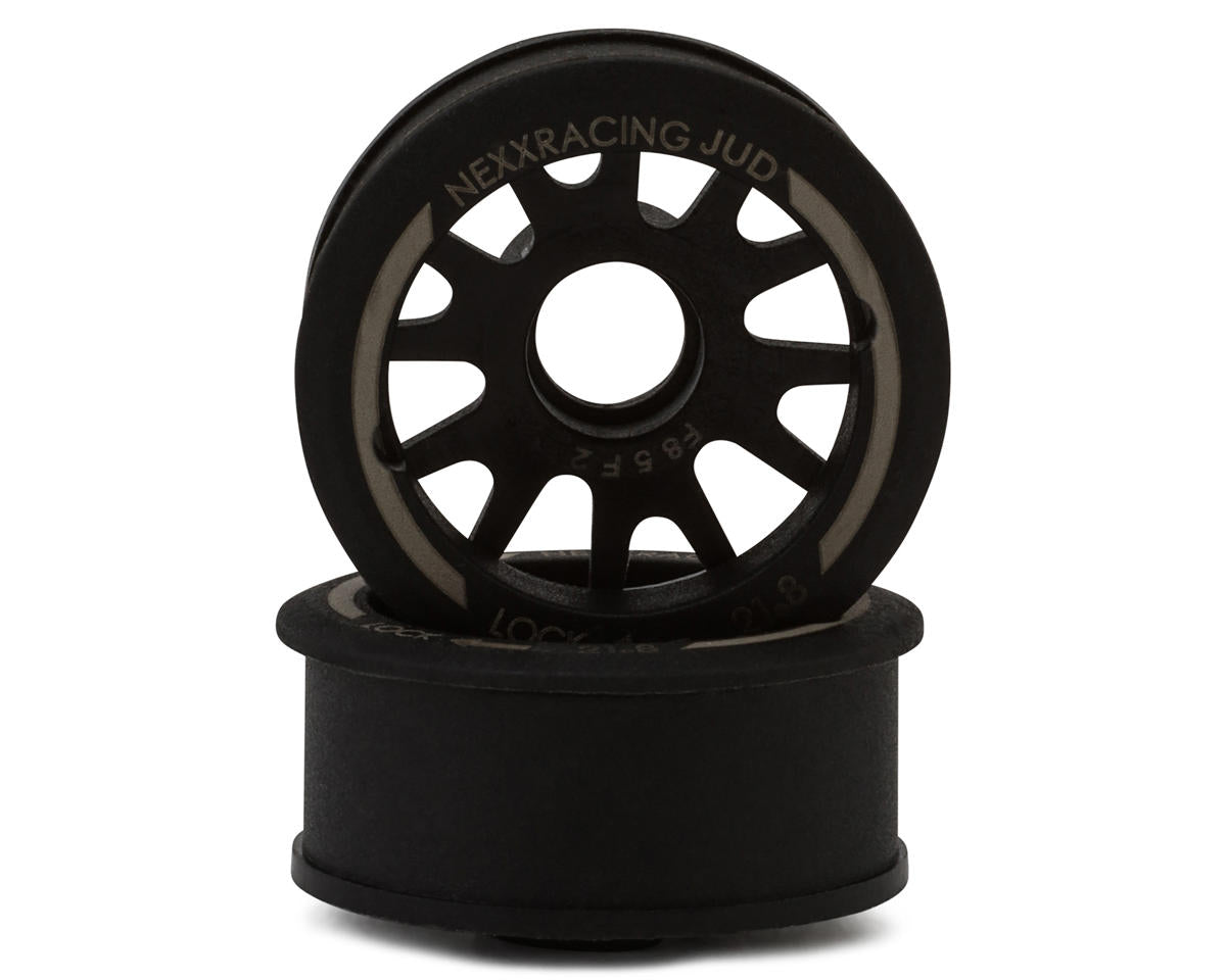 NEXX Racing Mini-Z RWD "JUD" EVO Front Threaded Side-Wall Carbon Fiber Rims (2mm Offset) (Black) (2) -  - AMain Distributing