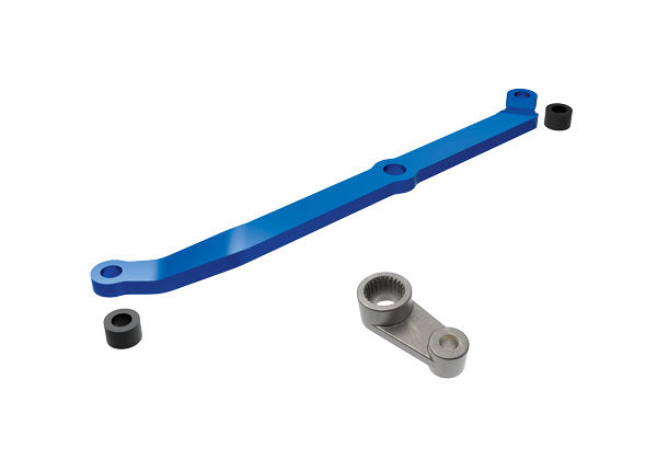 Traxxas Steering link, 6061-T6 aluminum/ servo horn, metal/ spacers (2) -  - Traxxas
