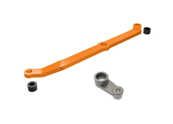 Traxxas Steering link, 6061-T6 aluminum/ servo horn, metal/ spacers (2) -  - Traxxas