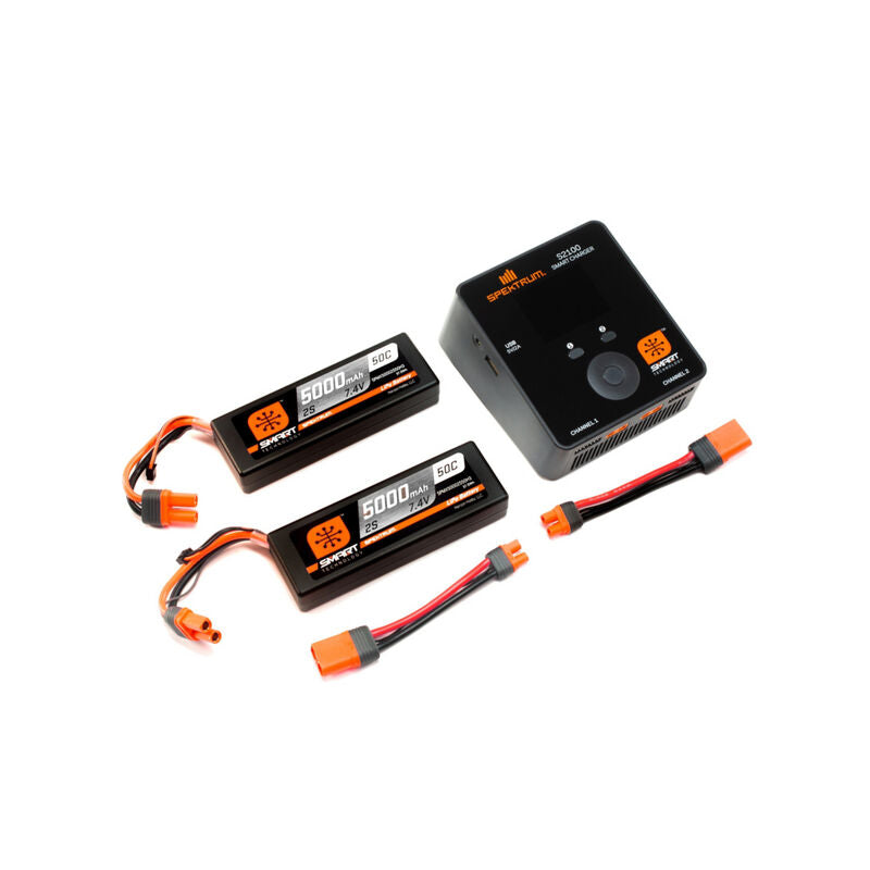 Spektrum RC Smart PowerStage 4S Bundle w/Two 2S Smart LiPo Hard Case Batteries (5000mAh) - Remote Control Toys - Horizon Hobbies, Inc.