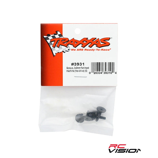 Traxxas 3x8mm Flat Head Screw (6) (VXL) - Remote Control Toys - Traxxas